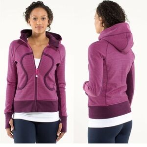 Lululemon Scuba Hoodie in Hyper Stripe Printed Afterglo Plum
